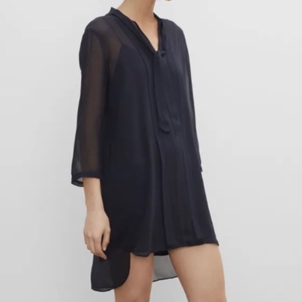 Club Monaco Silk Tunic Pintuck Dress